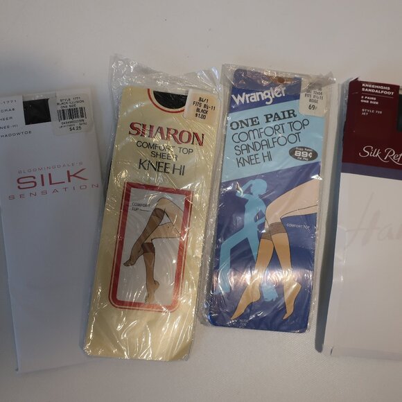 NWT 4pc Silk Reflections Blk Knee High Bloomies blk, Sharon Blk, Wrangler Beige - Picture 1 of 4